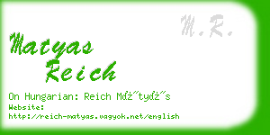 matyas reich business card